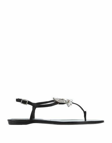 Roger Vivier Woman Thong sandal Black Textile fibers Cover