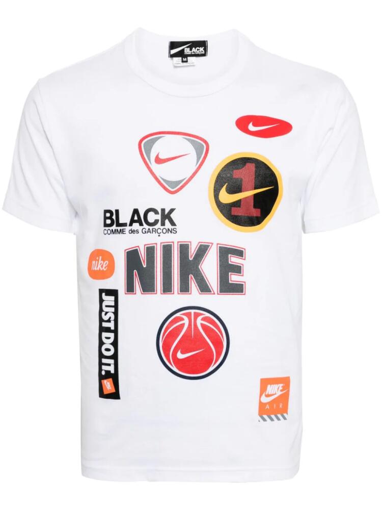 Black Comme Des Garçons x Nike logo-print cotton T-shirt - White Cover