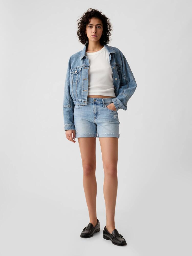 Gap 5" Mid Rise Denim Girlfriend Shorts Cover