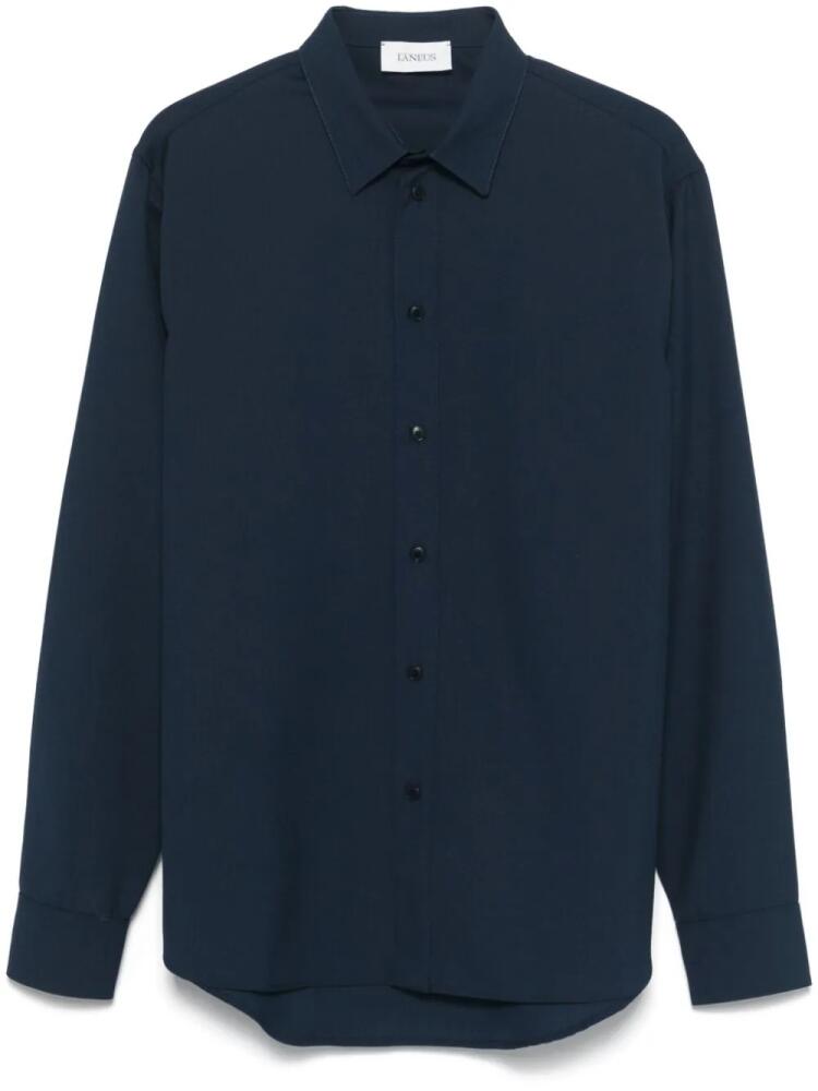 Laneus virgin wool shirt - Blue Cover