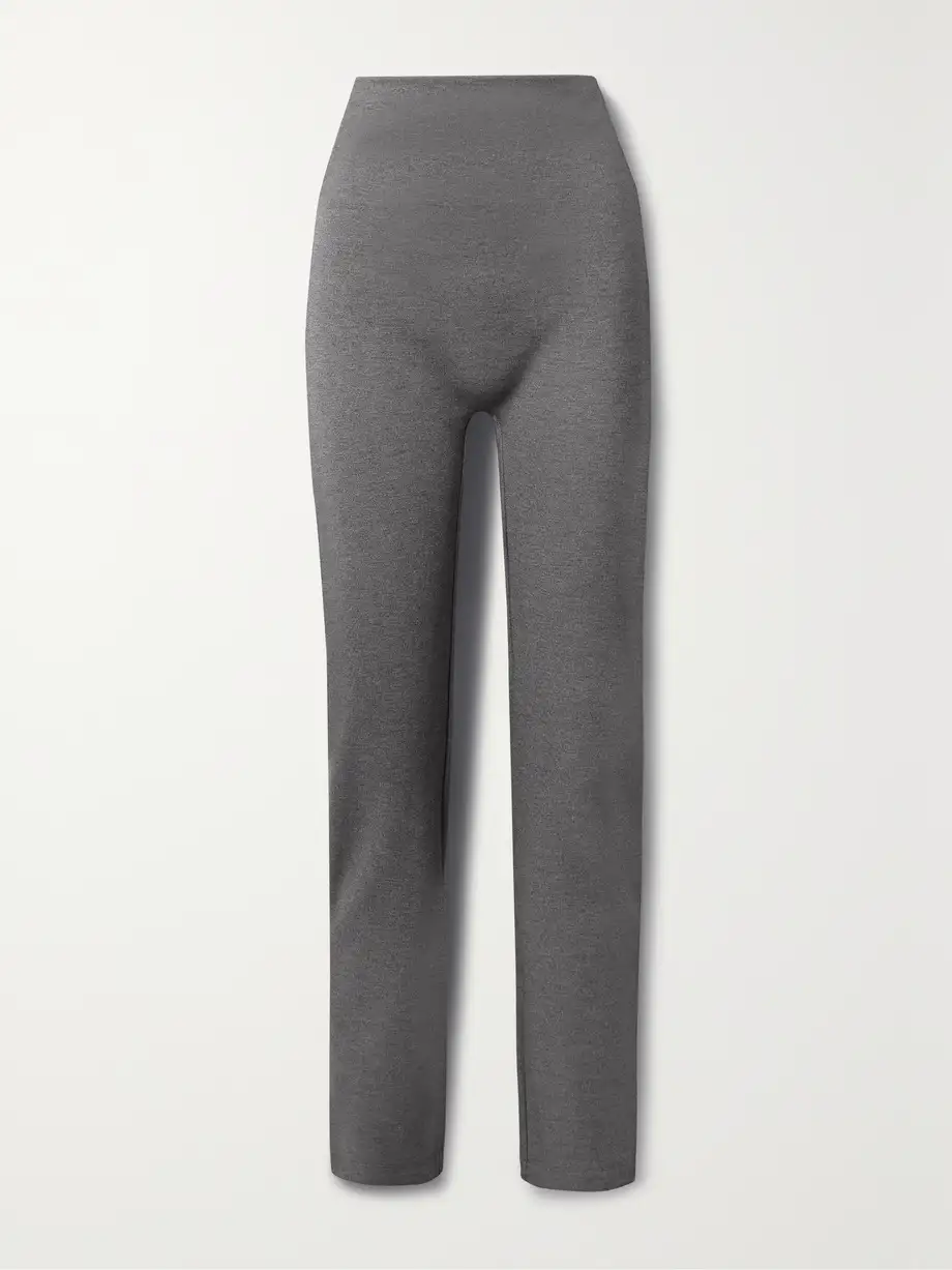 LESET - Rio Stretch-ponte Straight-leg Pants - Gray Cover