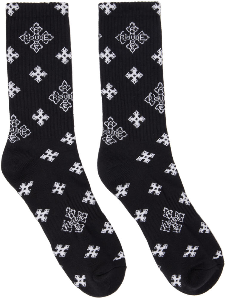 Rhude Black Cross Paisley Jacquard Socks Cover