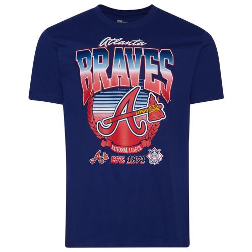 New Era Braves T-Shirt - Mens Blue/Multi Cover