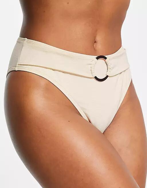 Ivory Rose Fuller Bust high waist bikini brief in gold shimmer Cover