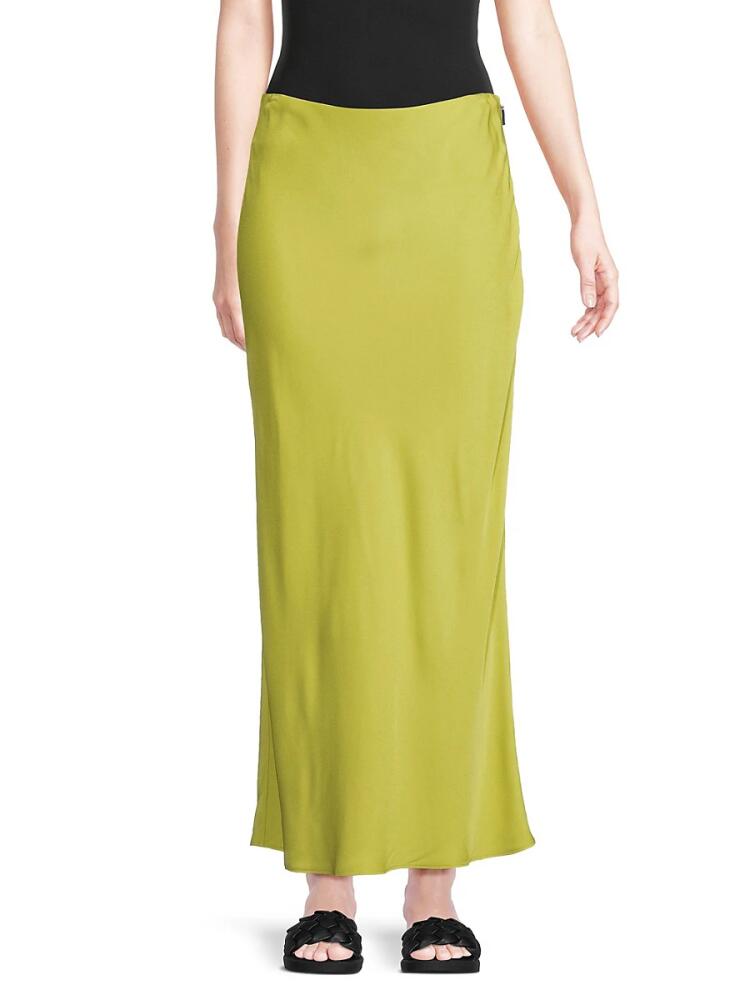 Jason Wu Women's Solid Maxi Slip Skirt - Green Tea Cover