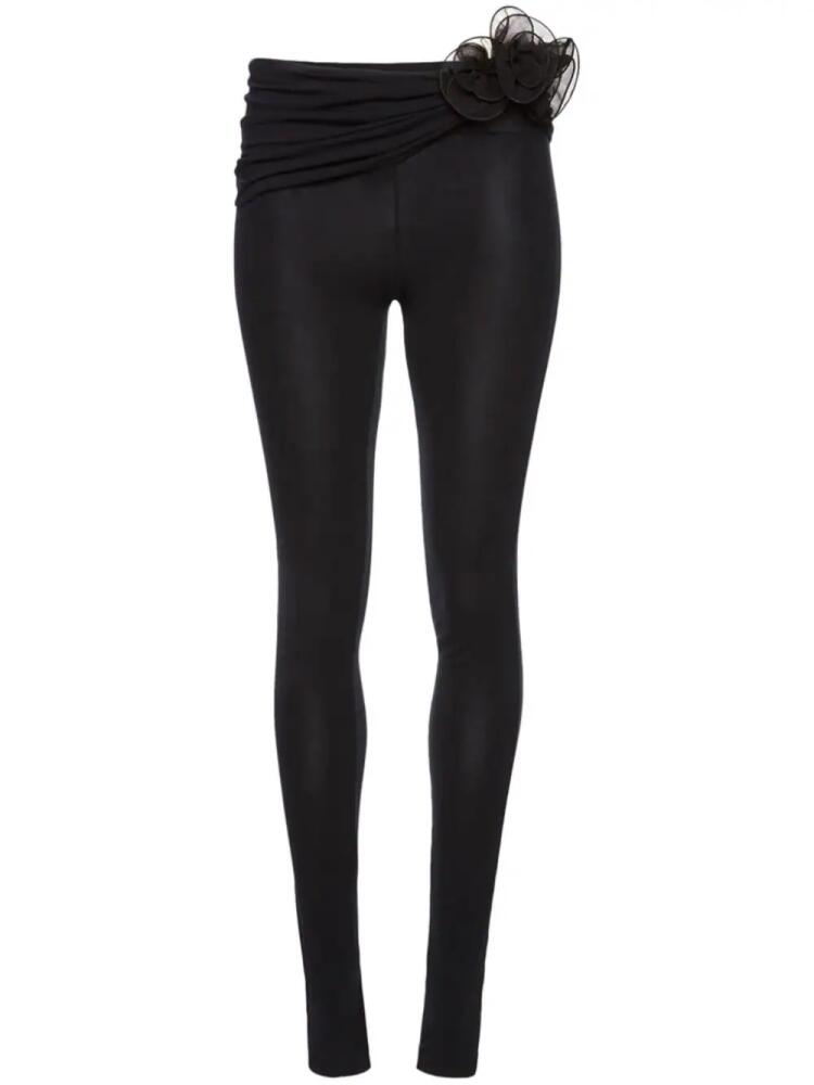 Magda Butrym floral-appliqué leggings - Black Cover