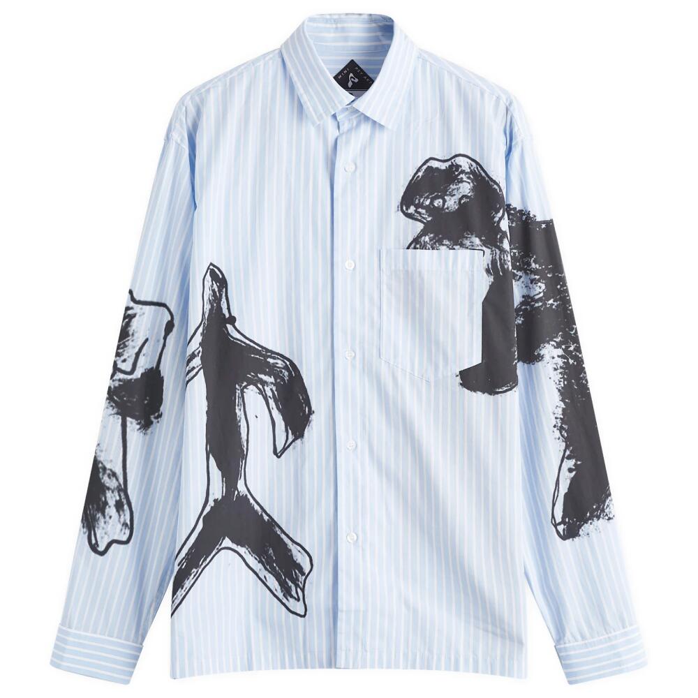 P.A.M. Men's Figures Stripe Shirt in Blue Stripe Cover