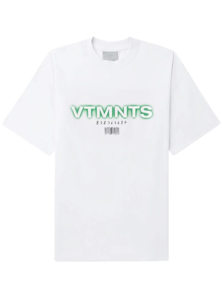 VTMNTS graphic logo-print cotton T-shirt - White Cover