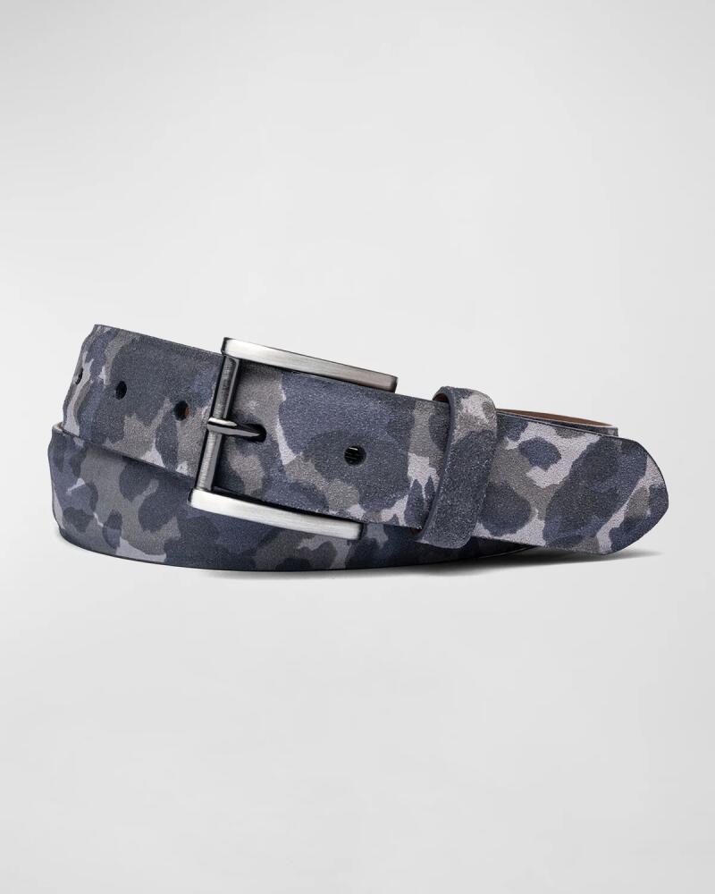 W. Kleinberg Men's Camo-Print Suede Belt Cover