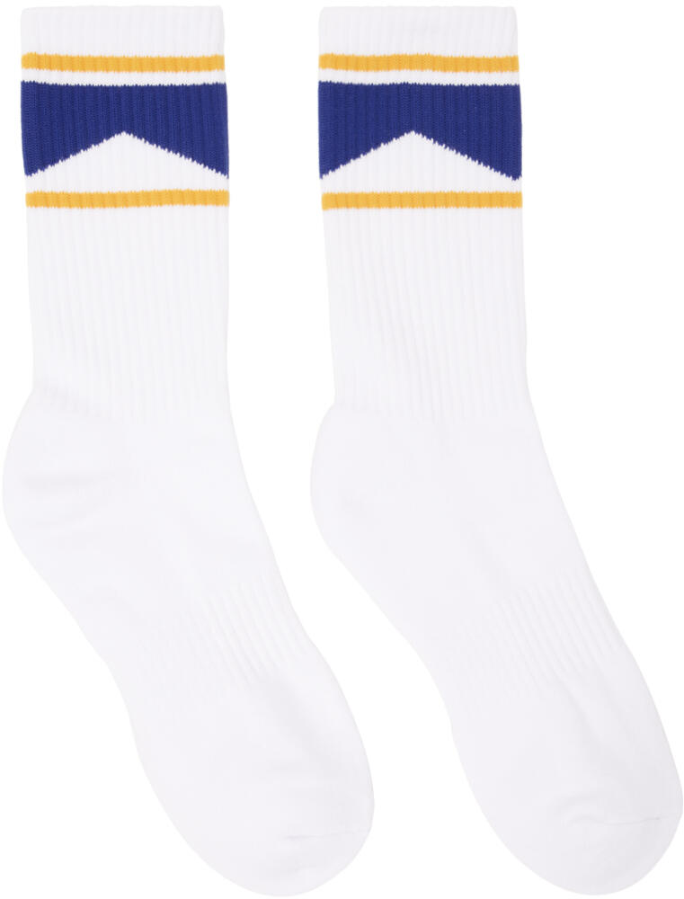 Rhude White Chevron Logo Socks Cover