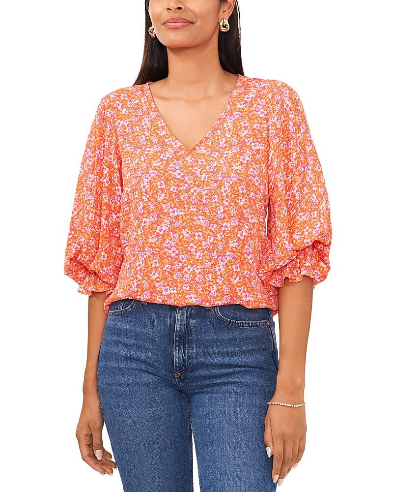 Vince Camuto Floral Blouson Sleeve Top Cover