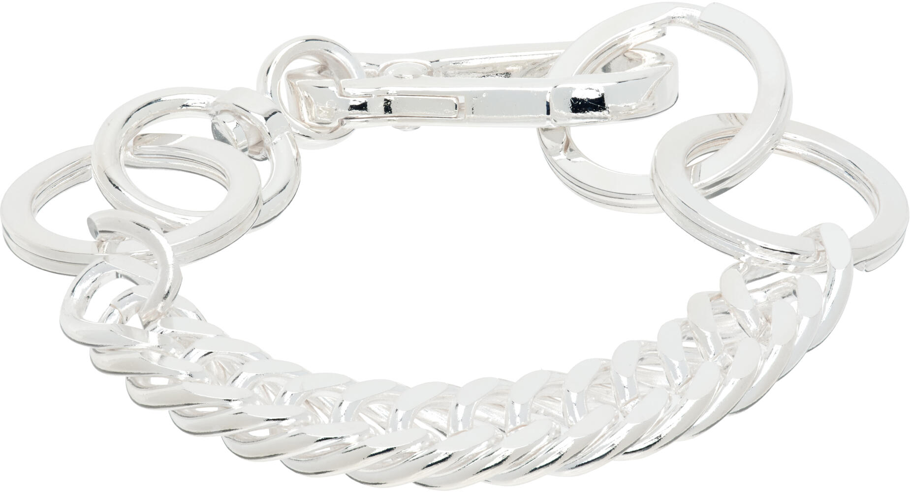 Martine Ali Silver Twin Link Hardware Bracelet Cover