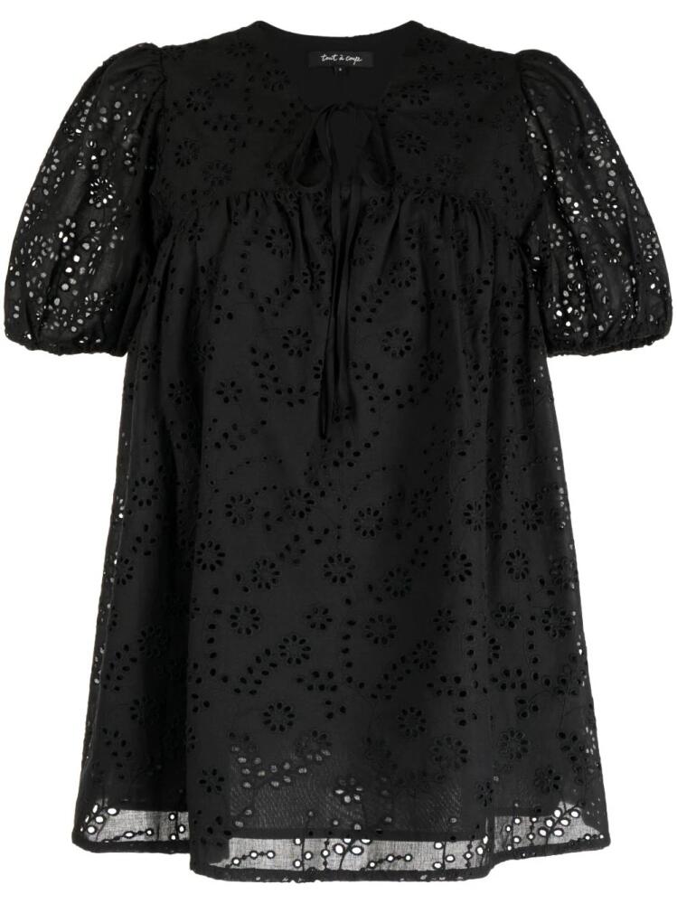 tout a coup lace A-line cotton top - Black Cover