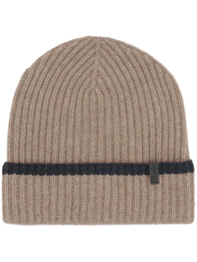 Brunello Cucinelli embellished cashmere beanie - Neutrals Cover