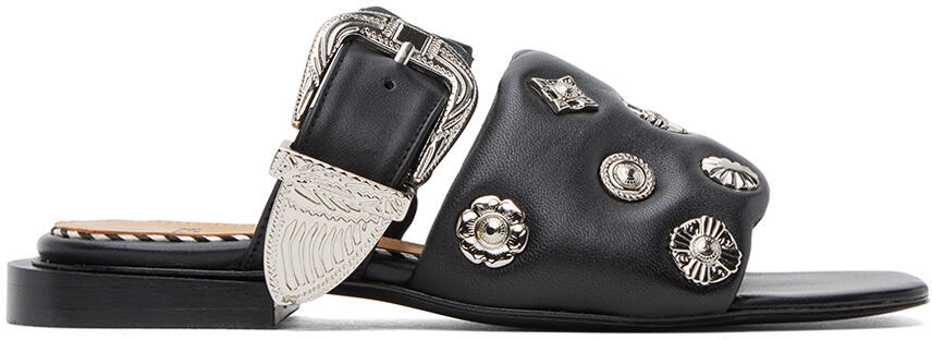 Toga Pulla Black Pin-Buckle Sandals Cover