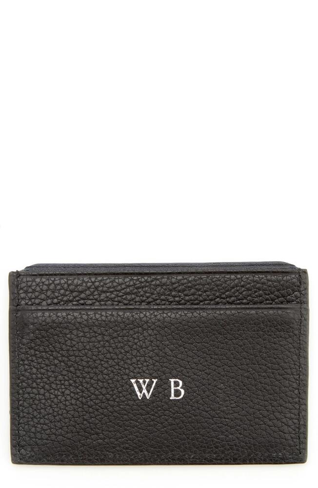 ROYCE New York Personalized RFID Leather Card Case in Black- Deboss Cover