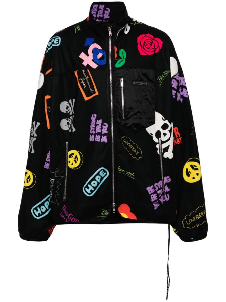 Mastermind Japan graphic-print zip-up jacket - Black Cover