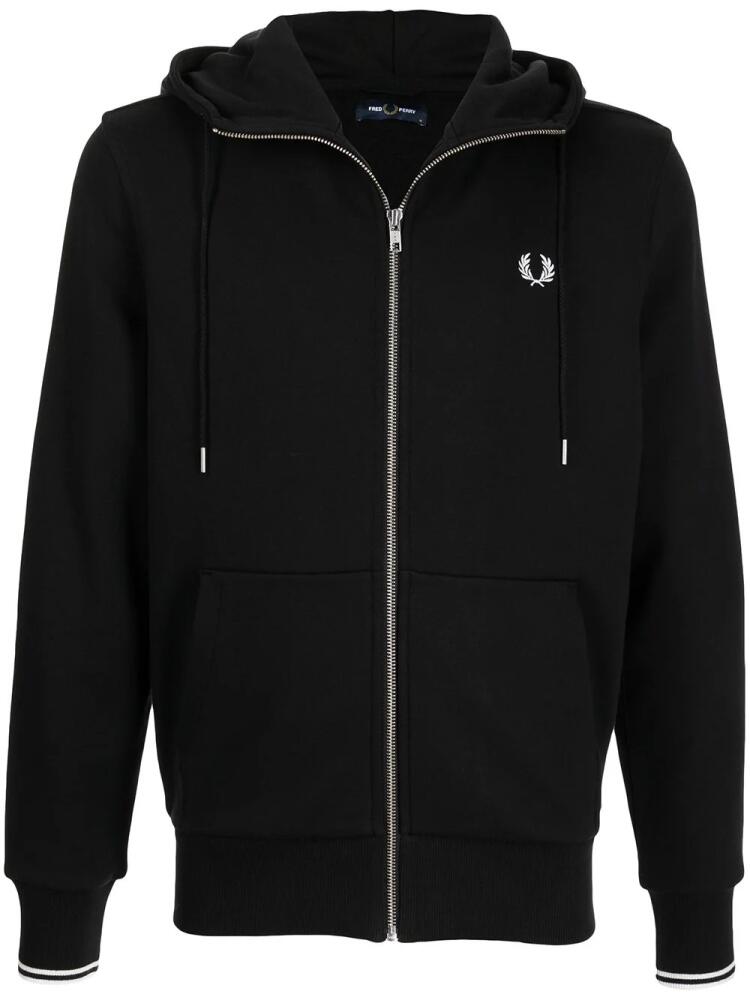 Fred Perry embroidered logo hoodie - Black Cover