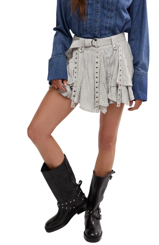 Free People Rue Grommet Miniskirt in Pumice Stone Cover