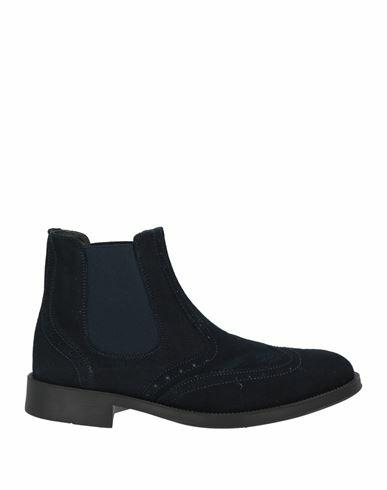 Angelo Pallotta Man Ankle boots Midnight blue Soft Leather Cover