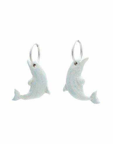 Levens Jewels Dolphin Hoops Blue Woman Earrings Sky blue Clay, Brass, Enamel Cover