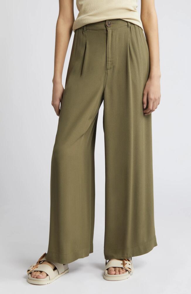 Treasure & Bond Pleated Wide Leg Pants in Olive Kalamata Cover