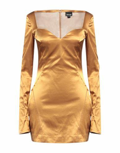 Just Cavalli Woman Mini dress Ocher Cotton, Viscose, Elastane, Polyester Cover