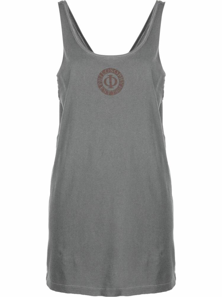 Philosophy Di Lorenzo Serafini logo-print cotton tank top - Grey Cover