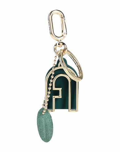 Furla Venus Keyring Arch Woman Key ring Green Metal, Calfskin Cover