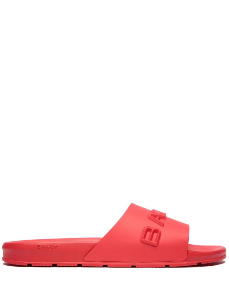 Bally logo-embossed moulded slides - Red Cover