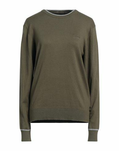 Guess Man Sweater Military green Cotton, Polyamide, Elastane Cover