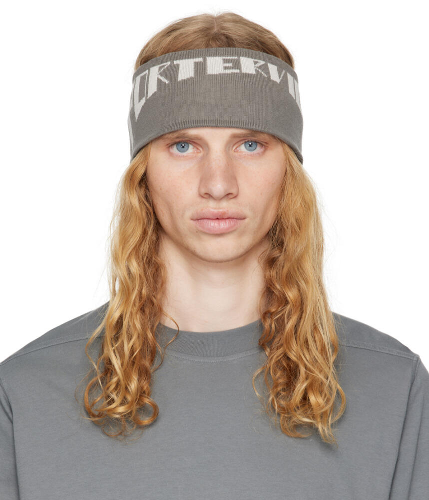 Rick Owens DRKSHDW Gray Porterville Cotton Knit Headband Cover