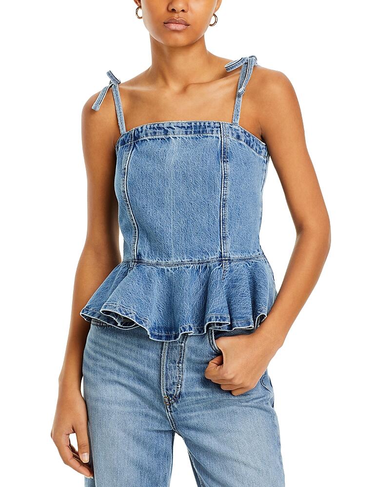 Re/Done Denim Peplum Top Cover