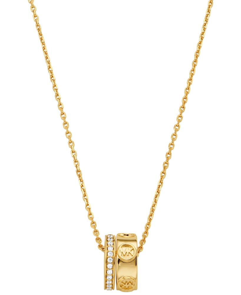 Michael Kors Gold-Tone or Silver-Tone Logo Ring Pendant Necklace - Gold Cover