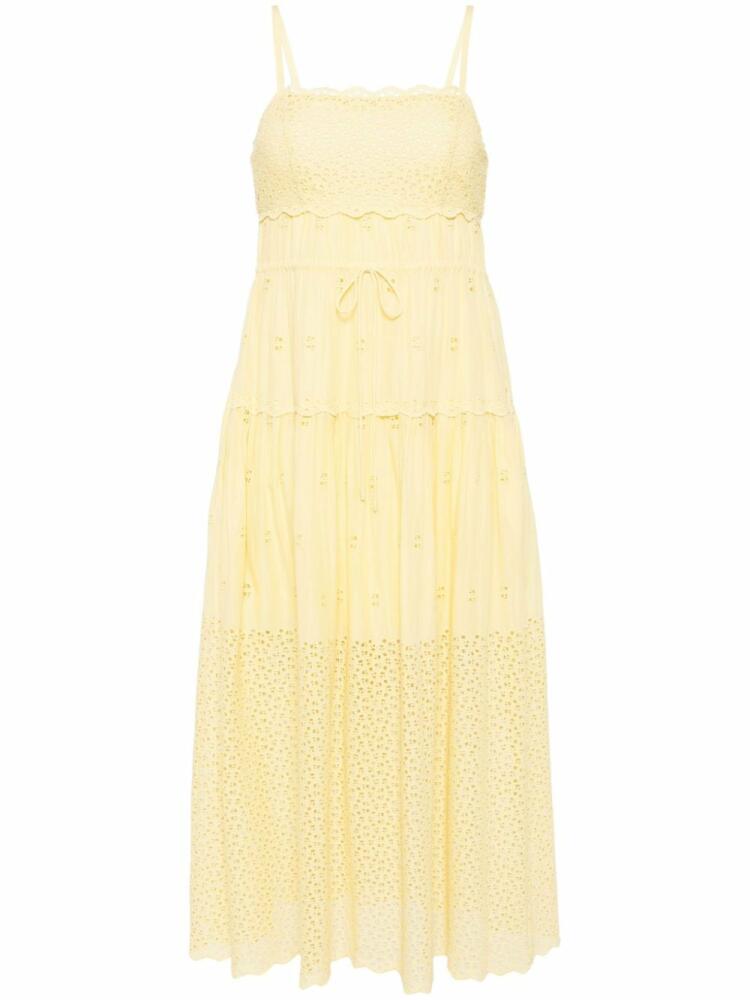 Ulla Johnson Isadore broderie-anglaise midi dress - Yellow Cover