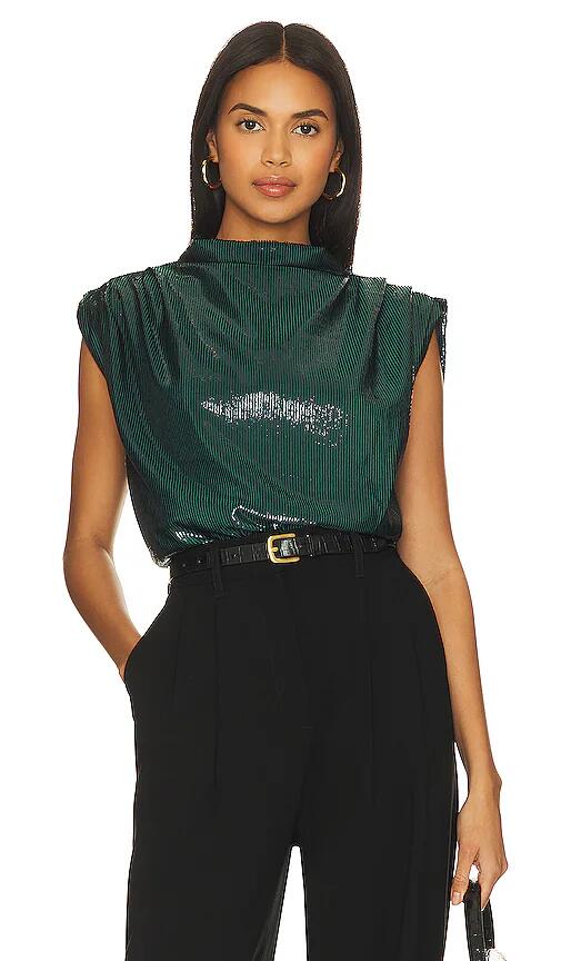 Amanda Uprichard Middleton Blouse in Dark Green Cover