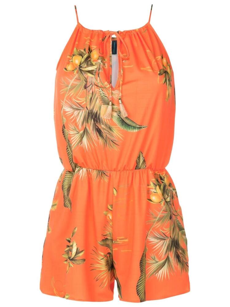 Lygia & Nanny floral-print keyhole-neck playsuit - Orange Cover