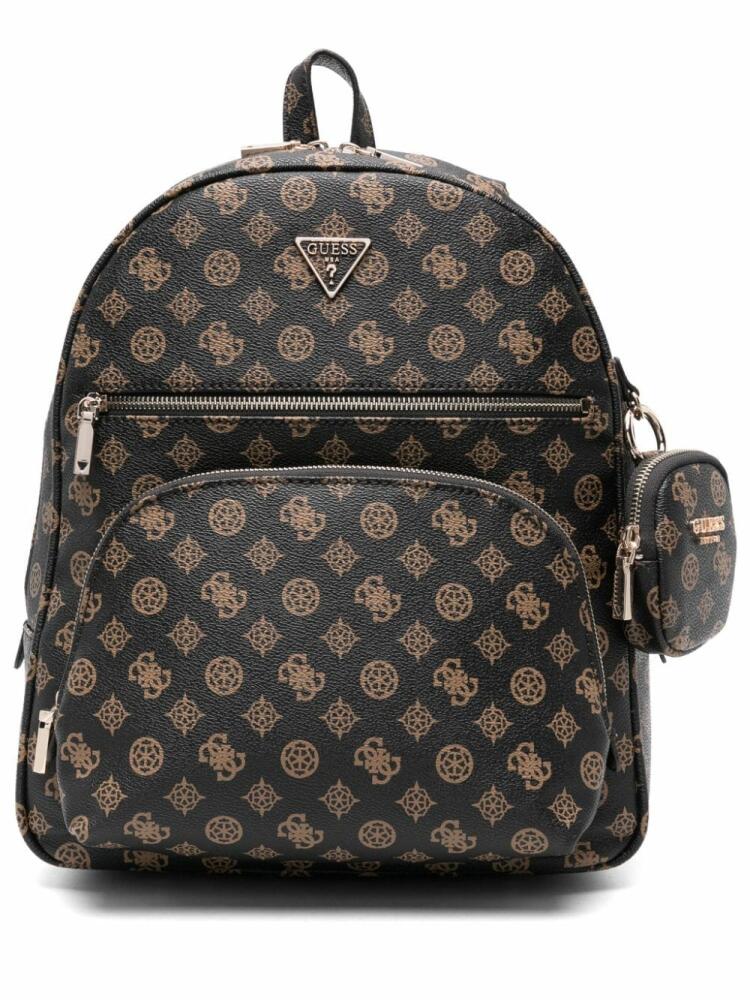 GUESS USA Power Play logo-print backpack - Brown Cover