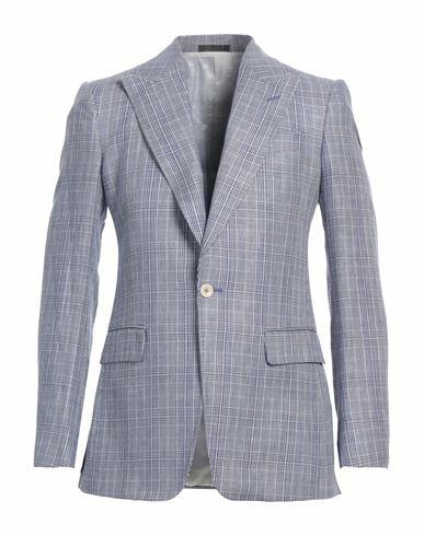 Lab. Pal Zileri Man Blazer Blue Linen, Wool Cover