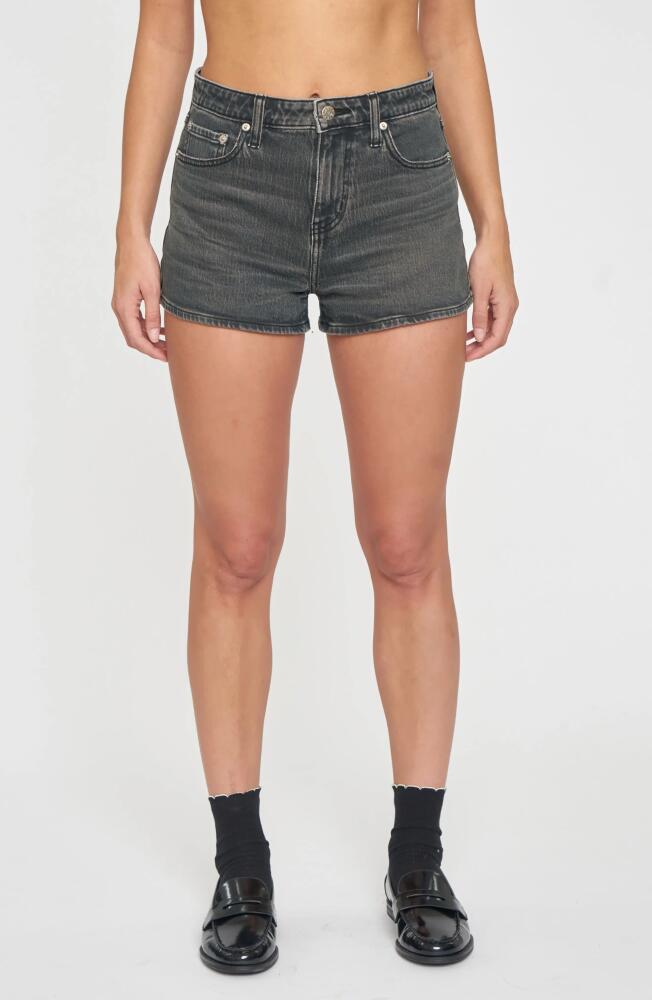 DAZE Troublemaker High Waist Distressed Denin Shorts in Twilight Cover