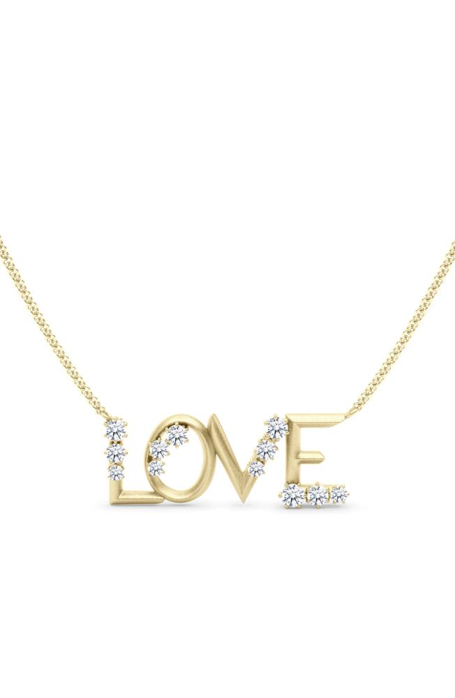 HauteCarat Love Lab Created Diamond Necklace in 18K Yellow Gold Cover