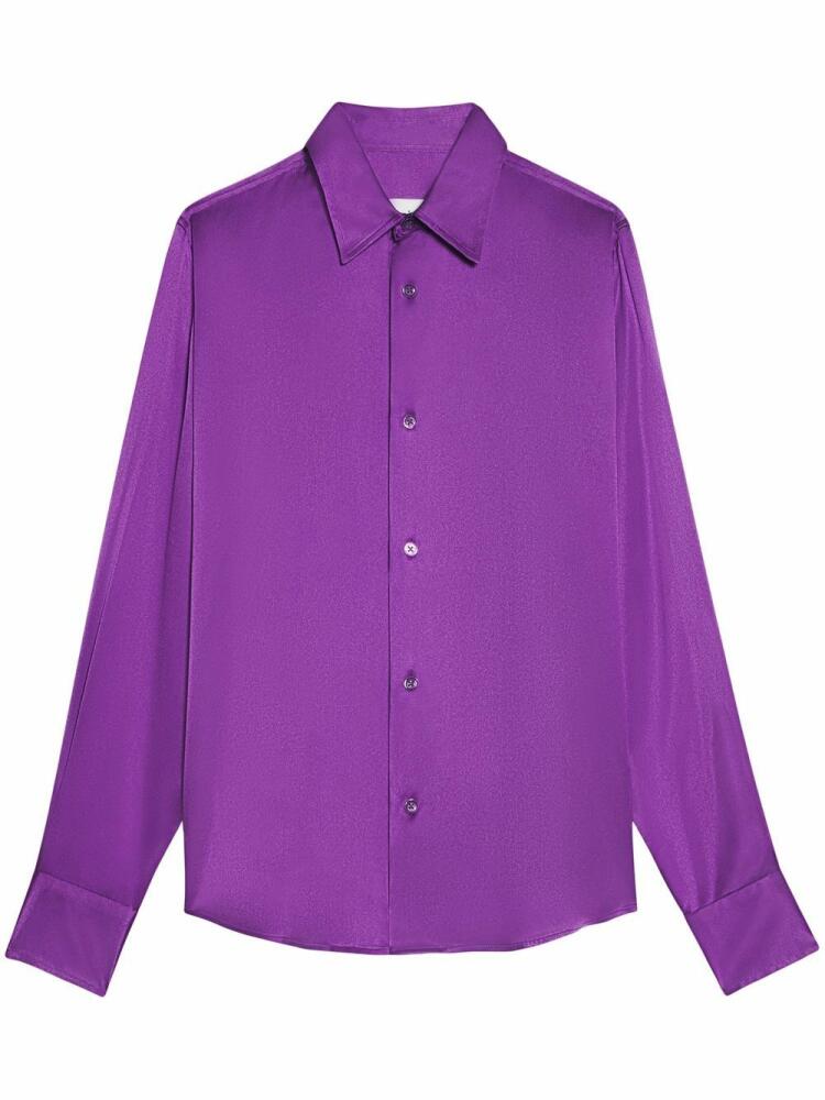 AMI Paris button-up silk shirt - Purple Cover