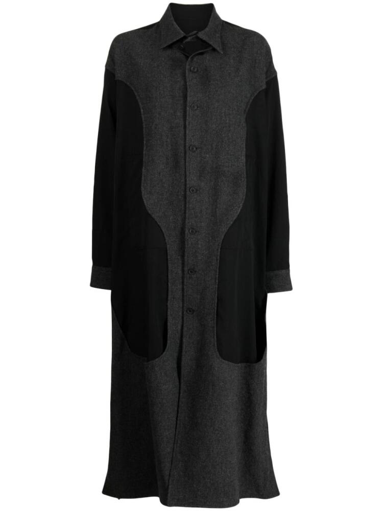 Yohji Yamamoto panelled wool button-up dress - Grey Cover