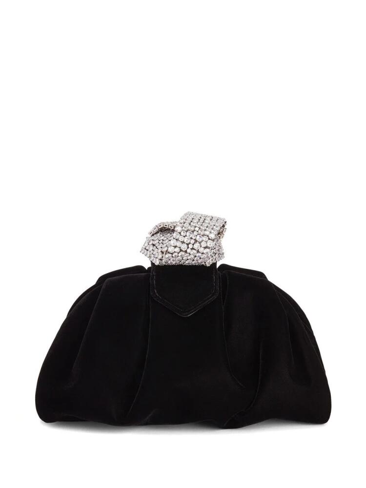 Giuseppe Zanotti Tobiko velvet clutch bag - Black Cover