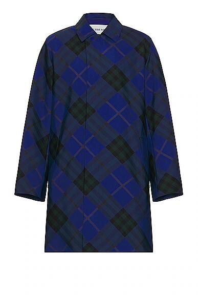 Burberry Check Pattern Coat in Blue Cover