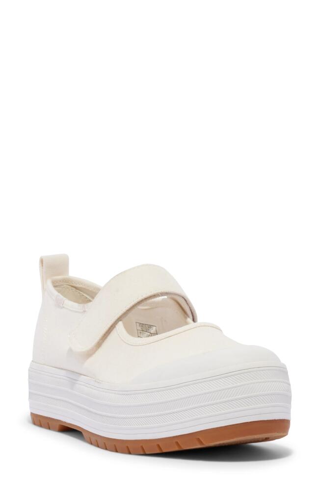 Keds Platform Mary Jane Sneaker in White Canvas Cover