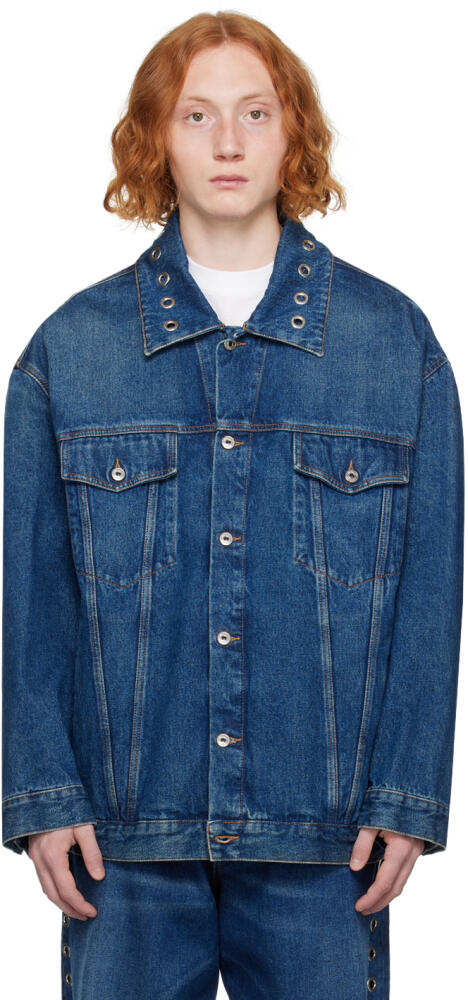 Off-White Blue Eyelet Denim Jacket Cover