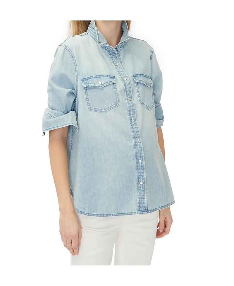 Hatch Collection Denim Maternity Nursing Friendly Shirt Cover