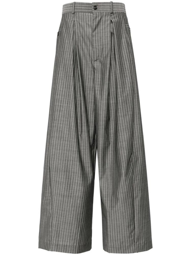 Hed Mayner pinstriped wide-leg trousers - Grey Cover