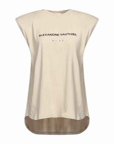 Alexandre Vauthier Woman T-shirt Beige Cotton Cover